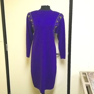 St. John by Marie Gray bejeweled knit dress